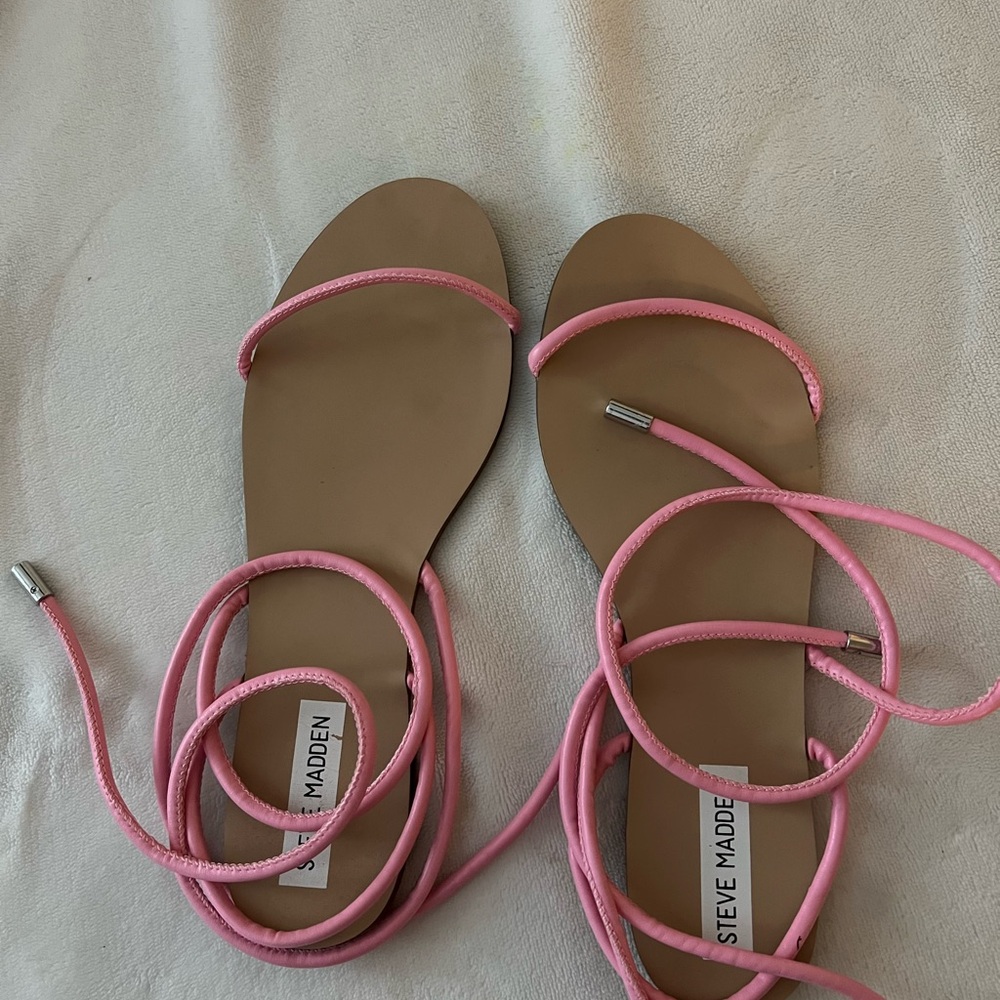 Steve Madden Pink Wrap Sandals